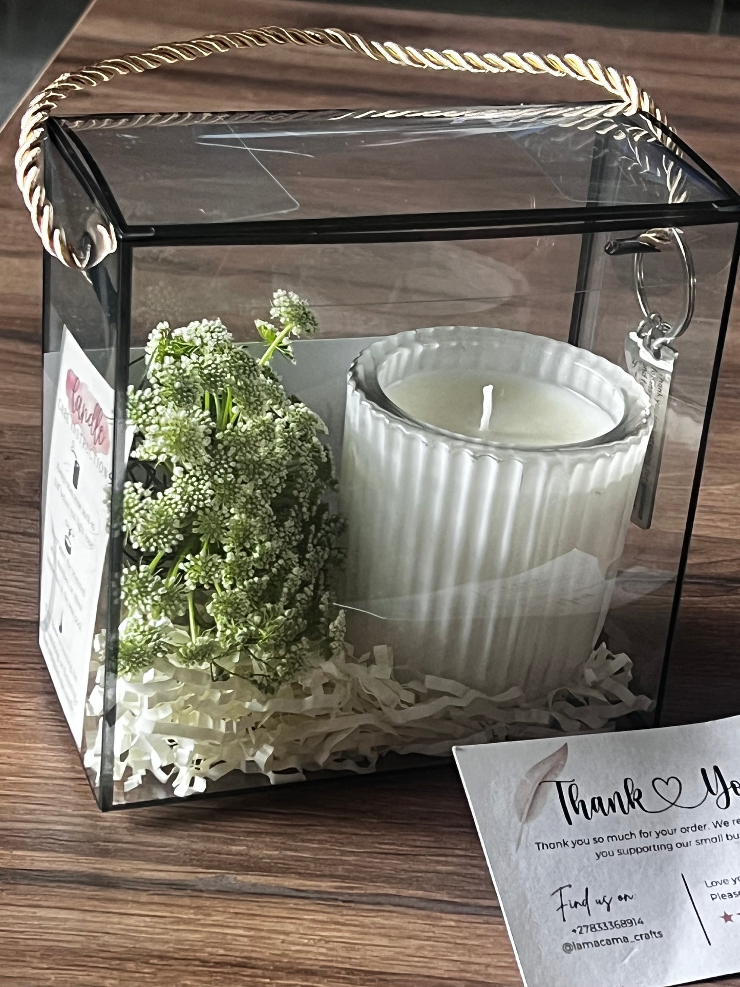 Elegant Acrylic Gift Set – Soy Wax Candle (100g)