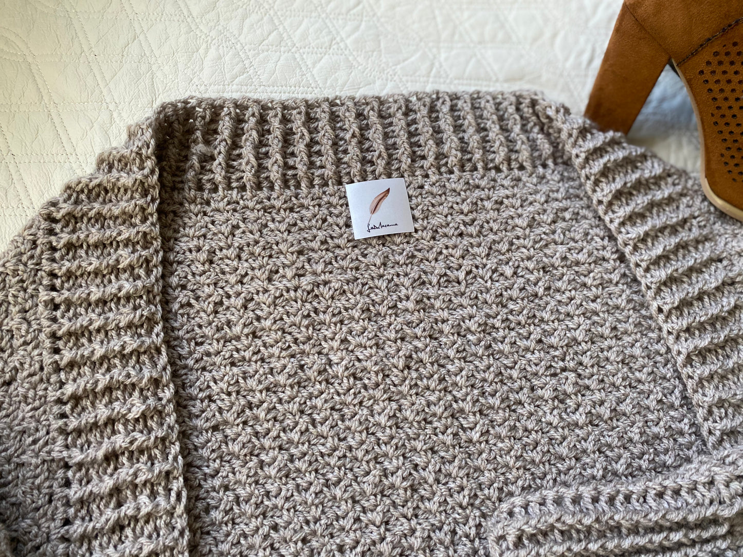 Crochet Cappuccino cardigan short