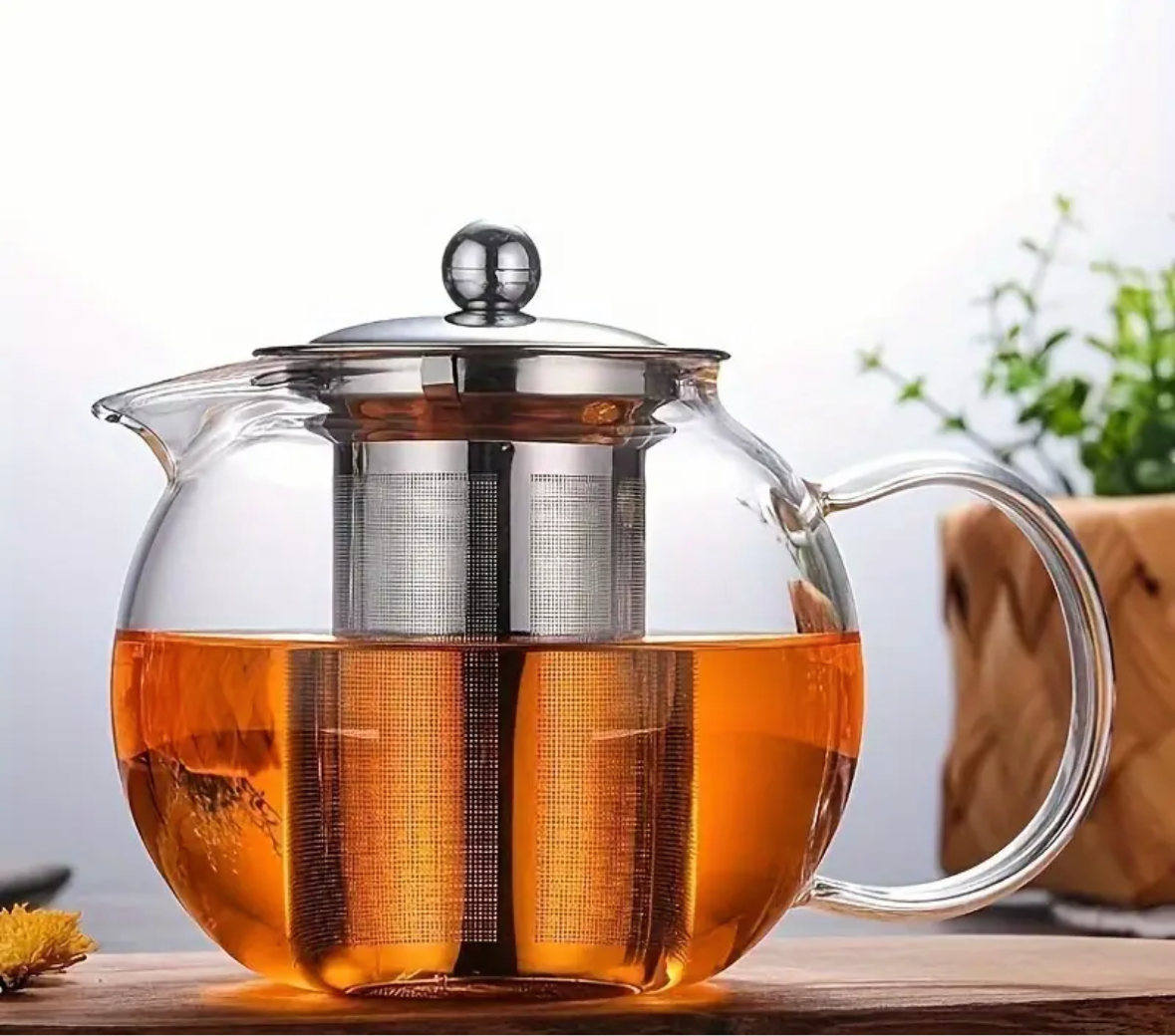 Glass Teapot with Infuser – Heatproof Borosilicate Tea Pot with Filter for Loose Leaf Tea, Coffee & Herbal Infusions