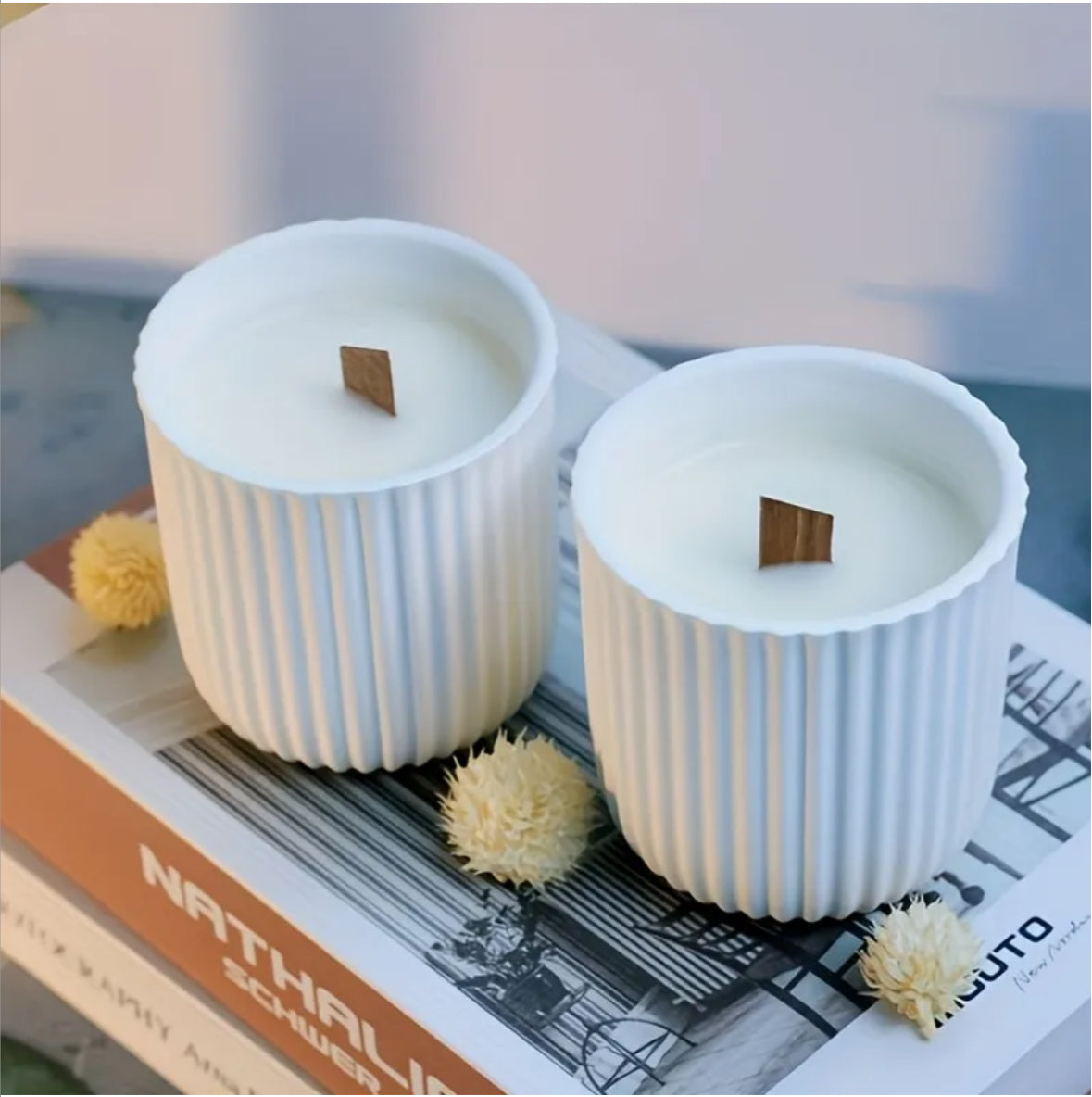 Handmade Soy Wax Candle in Gypsum Jar