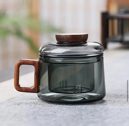 Premium 250 ml Borosilicate Glass Teapot with Built-in Filter & Spill-Proof Lid