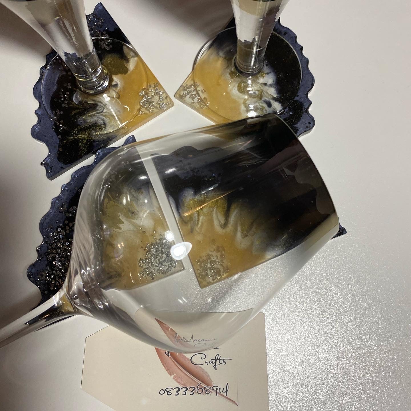 Bamboo wood resin coated kitchen utensil set