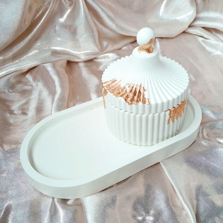 Gypsum Trinket bowl tray set
