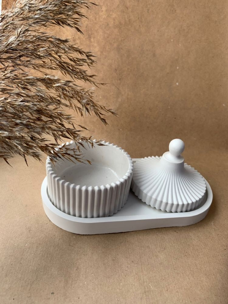 Gypsum Trinket bowl tray set