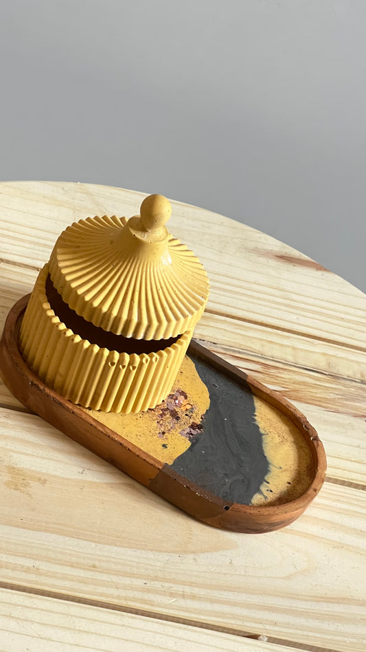 Gypsum Trinket bowl tray set