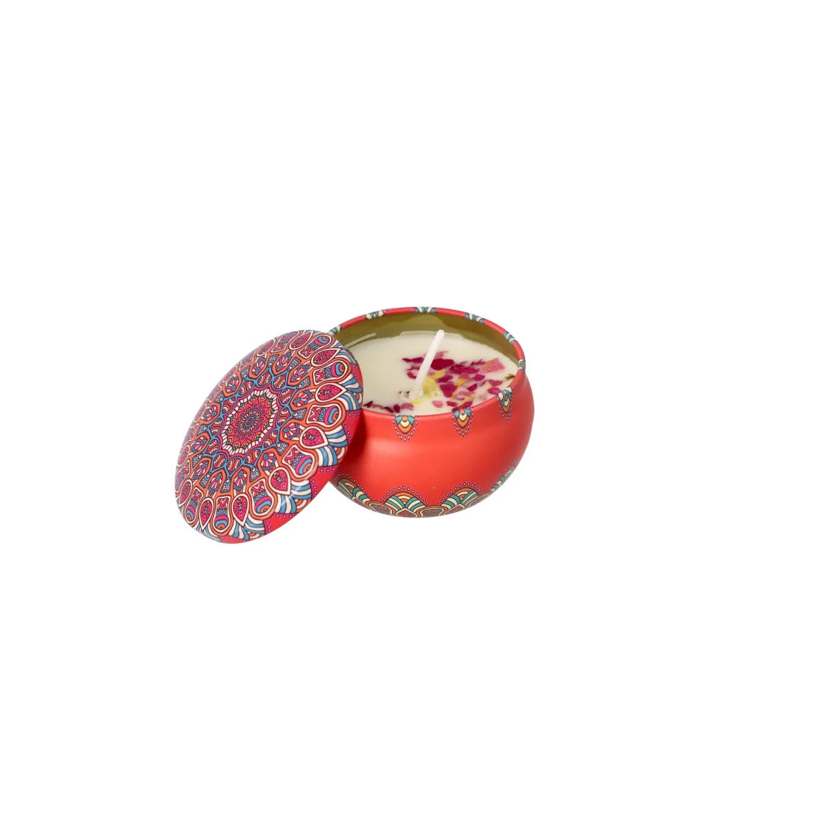 Scented candle with botanicals