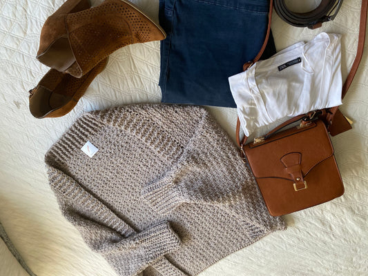 Crochet Cappuccino cardigan short