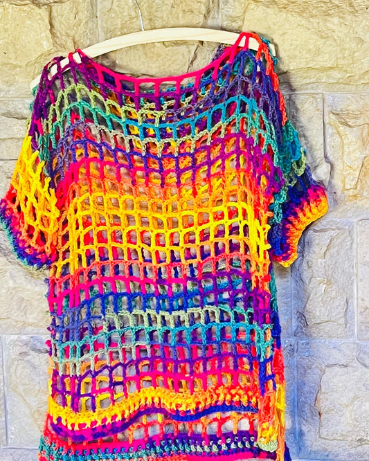 Crochet Hooded Swimsuit Coverall