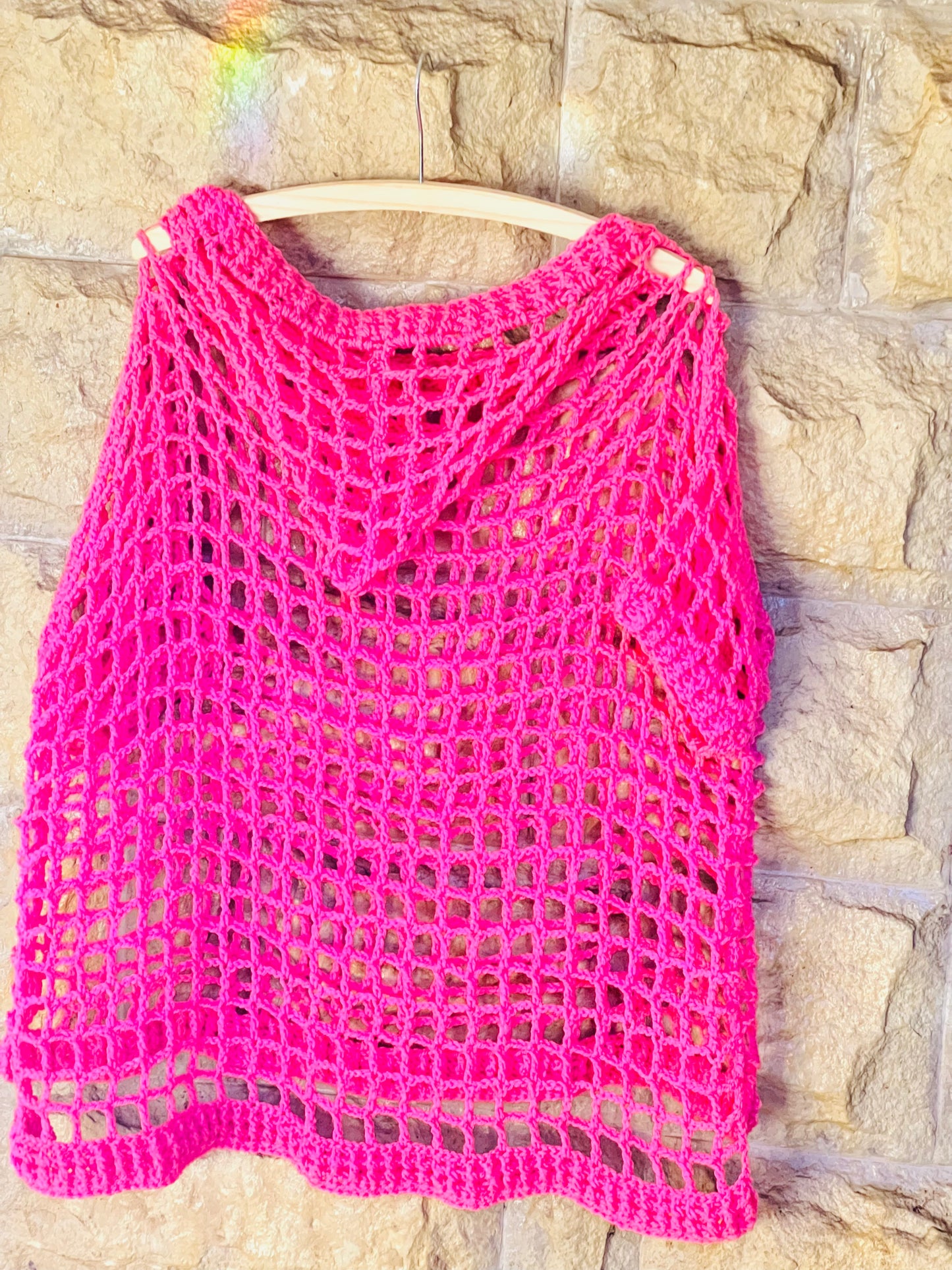 Crochet Hooded Swimsuit Coverall